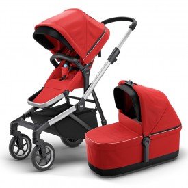 carrinho para bebe thule sleek com bassinet energy red 01